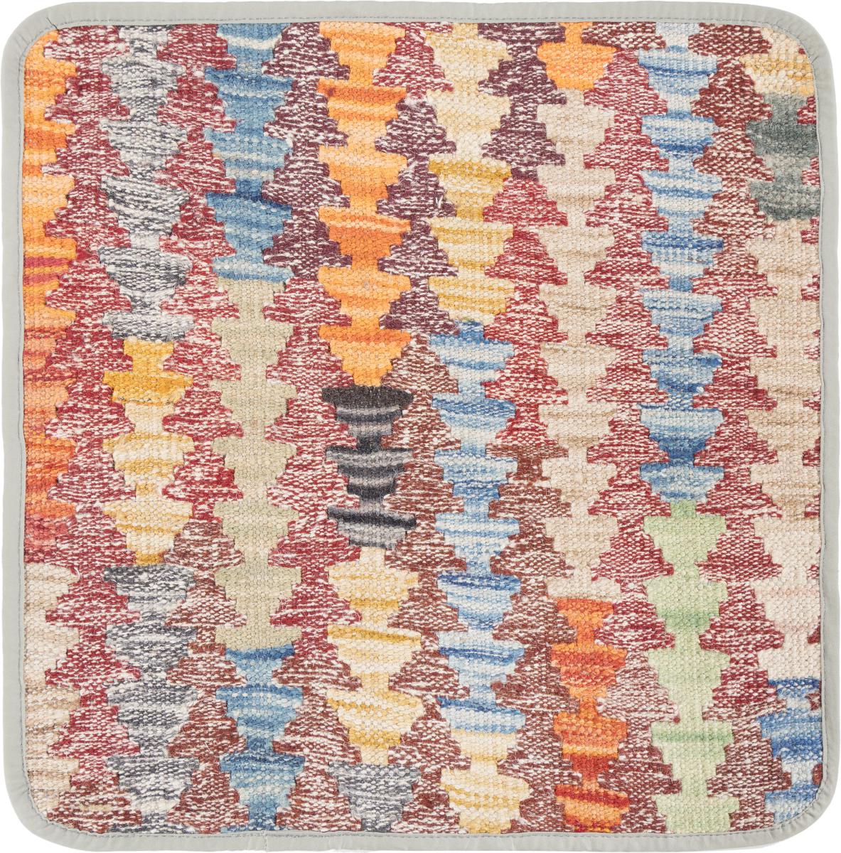 Afghan rug Kilim Afghan Cushion Cover 45x45 45x45, Persian Rug Knotted by hand
