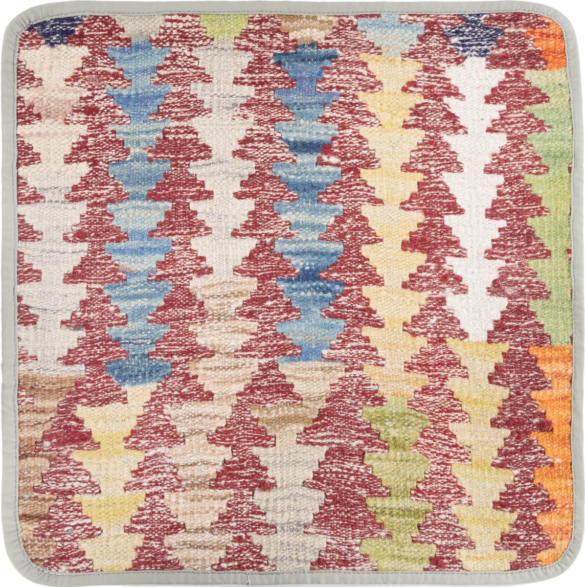 Afghan rug Kilim Afghan Cushion Cover 45x45 45x45, Persian Rug Knotted by hand