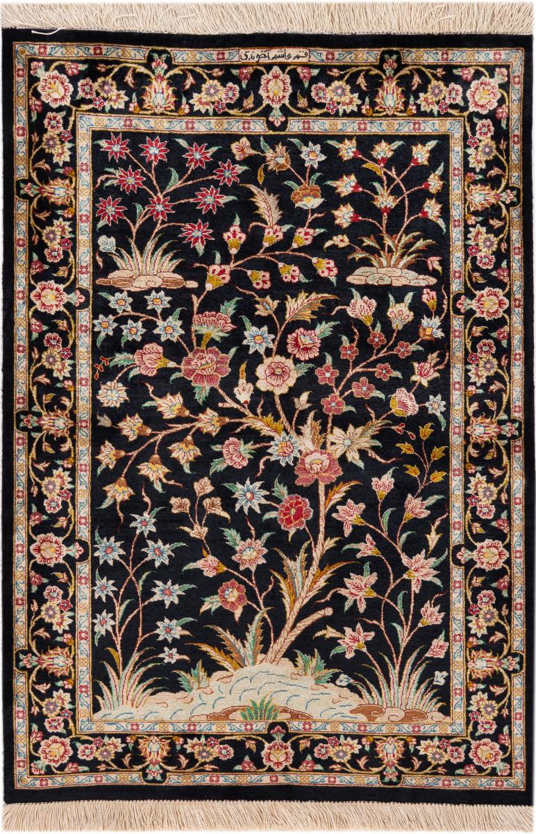 Persisk tæppe Ghom Silke 120x80 120x80, Persisk tæppe Knyttet i hånden