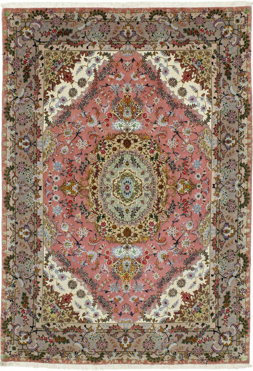Perzsa szőnyeg Tabriz 70Raj Selyemfonal 7'2"x4'11" 7'2"x4'11", Perzsa szőnyeg Kézzel csomózva