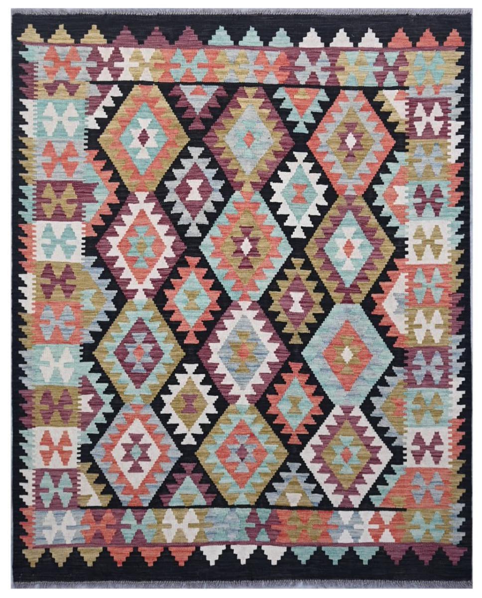 Afghan rug Kilim Afghan 6'8"x5'2" 6'8"x5'2", Persian Rug Woven by hand