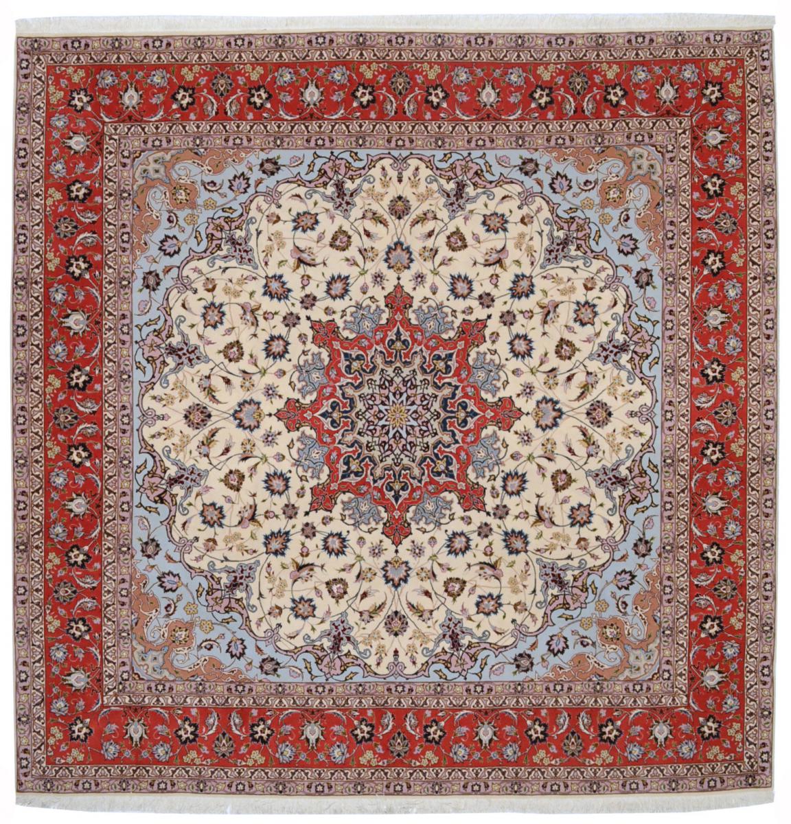 Tapete persa Tabriz 50Raj 250x251 250x251, Tapete persa Atado à mão