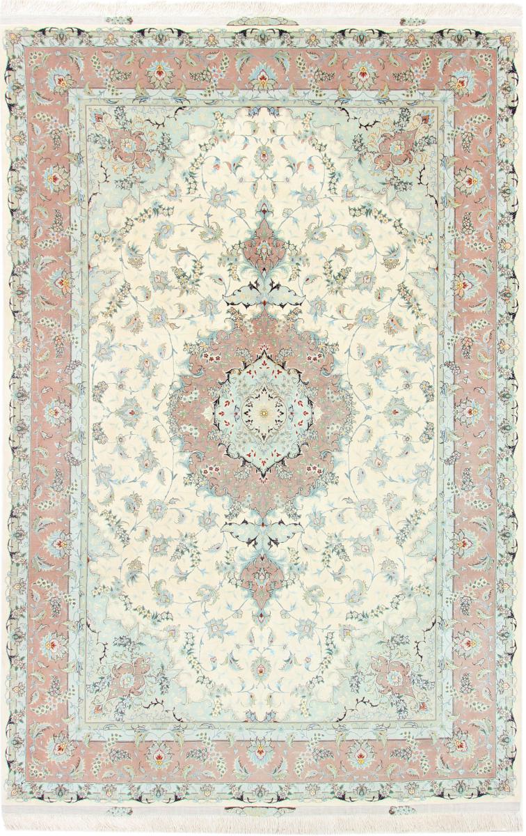 Tapete persa Tabriz 60Raj Fio de Seda 306x200 306x200, Tapete persa Atado à mão