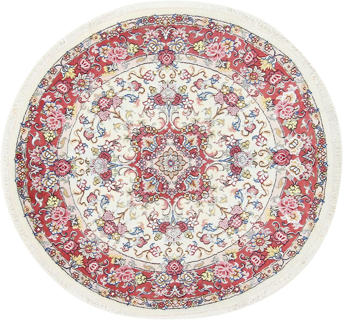 Tapete persa Tabriz 150x150 150x150, Tapete persa Atado à mão