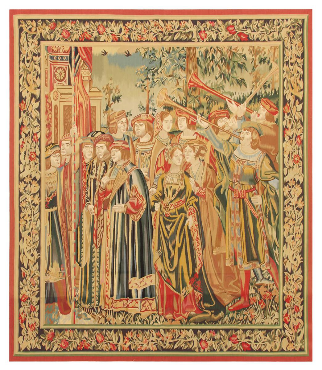 Kinesisk tæppe Tapisserie 185x163 185x163, Persisk tæppe Knyttet i hånden