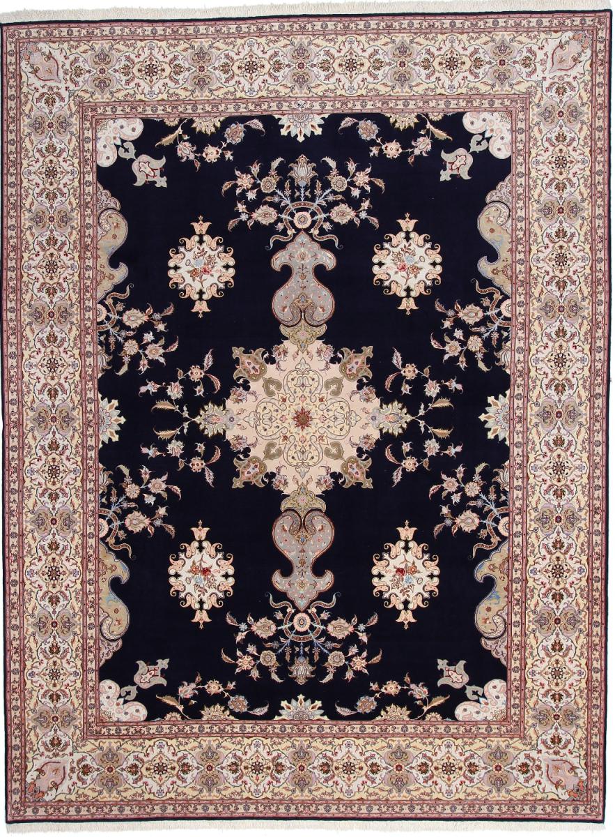 Tapis persan Tabriz 50Raj Chaîne de Soie 395x295 395x295, Tapis persan Noué à la main