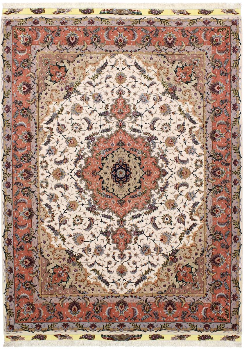 Tapete persa Tabriz 70Raj Fio de Seda 202x150 202x150, Tapete persa Atado à mão