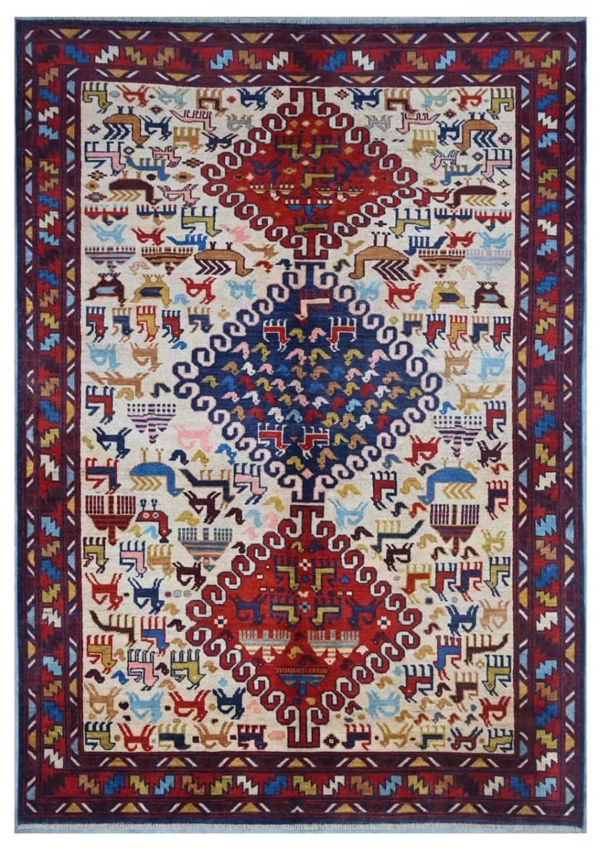 Tapis afghan Kazak Darya 245x172 245x172, Tapis persan Noué à la main
