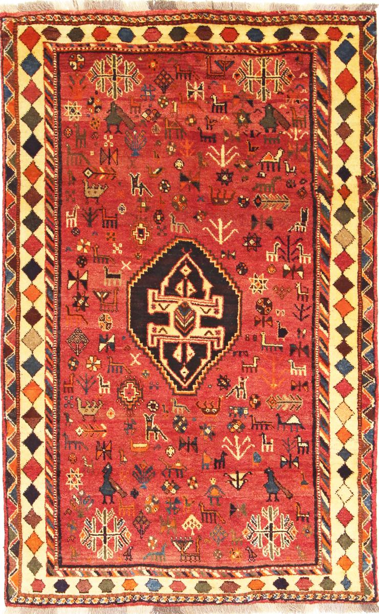 Tapete persa Ghashghai 199x122 199x122, Tapete persa Atado à mão