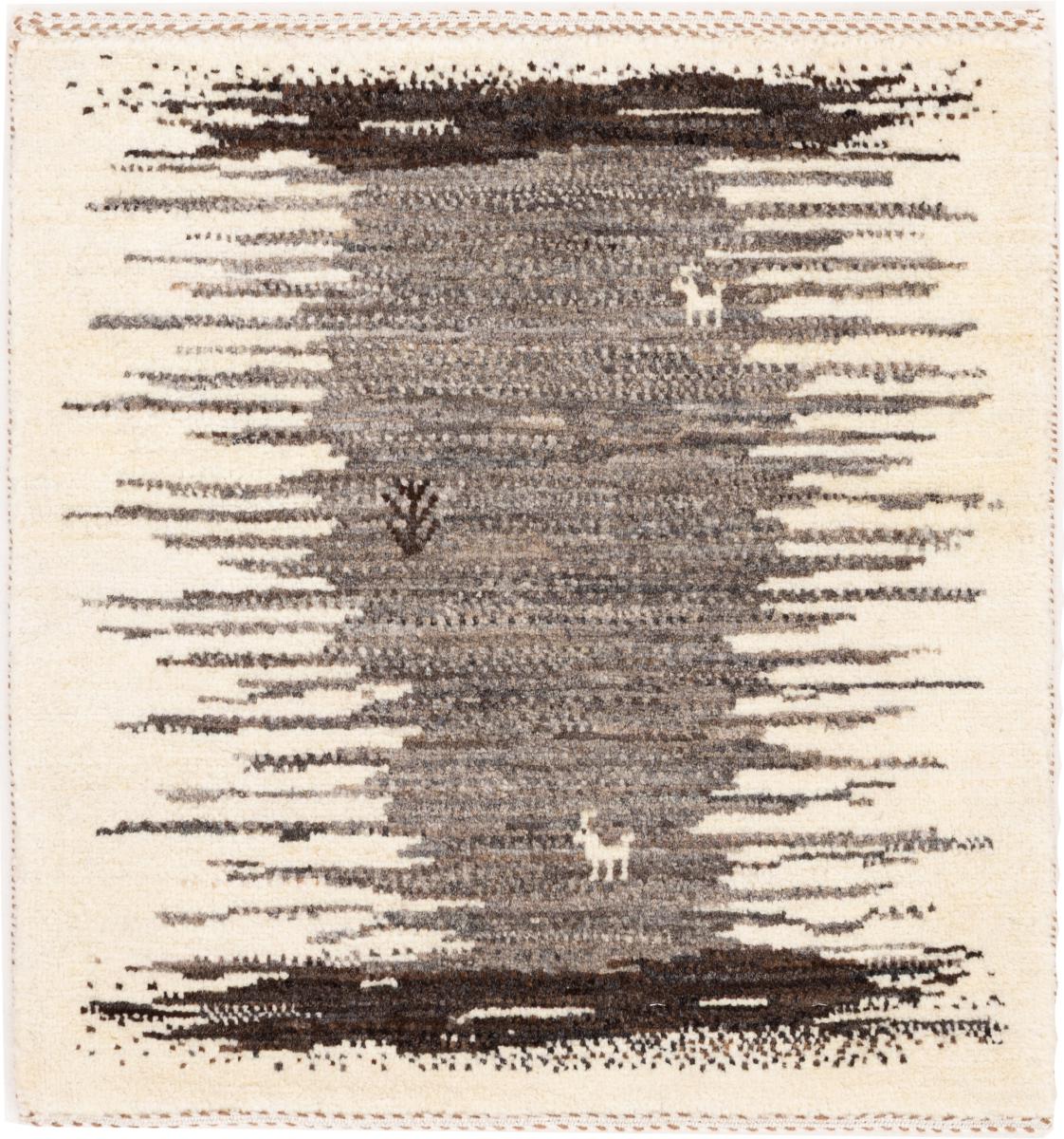 Tapete persa Persa Gabbeh Loribaft Tabiibaft 63x57 63x57, Tapete persa Atado à mão