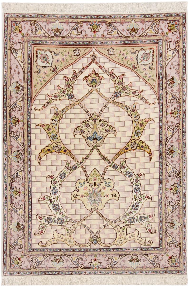 Tapete persa Tabriz Fio de Seda 145x104 145x104, Tapete persa Atado à mão