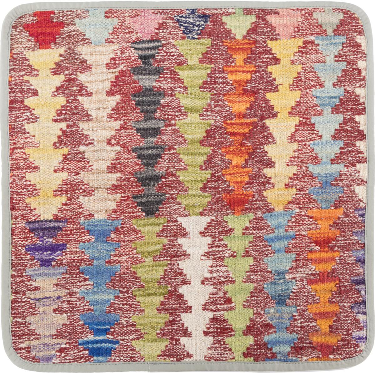 Afghan rug Kilim Afghan Cushion Cover 45x45 45x45, Persian Rug Knotted by hand