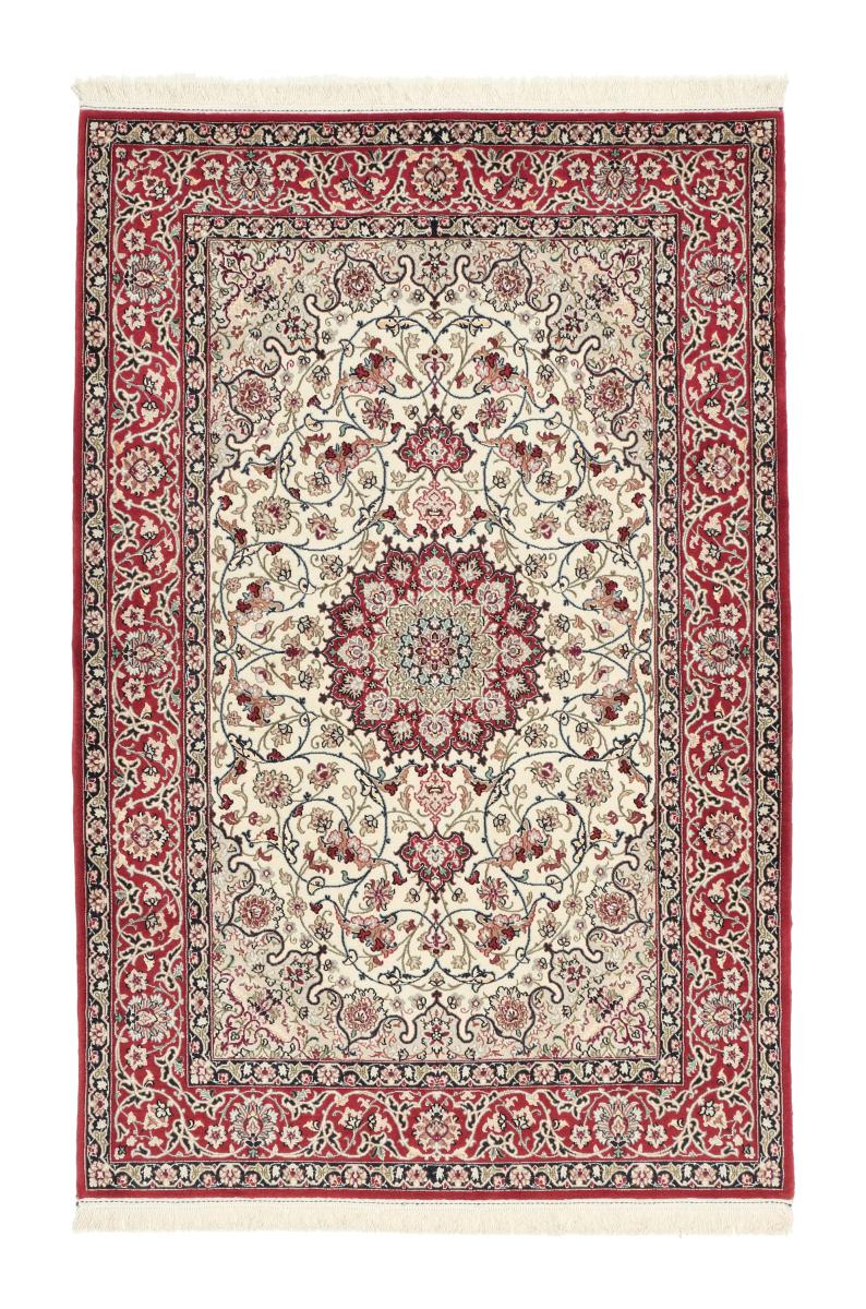 Perzsa szőnyeg Iszfahán Selyemfonal 5'6"x3'6" 5'6"x3'6", Perzsa szőnyeg Kézzel csomózva
