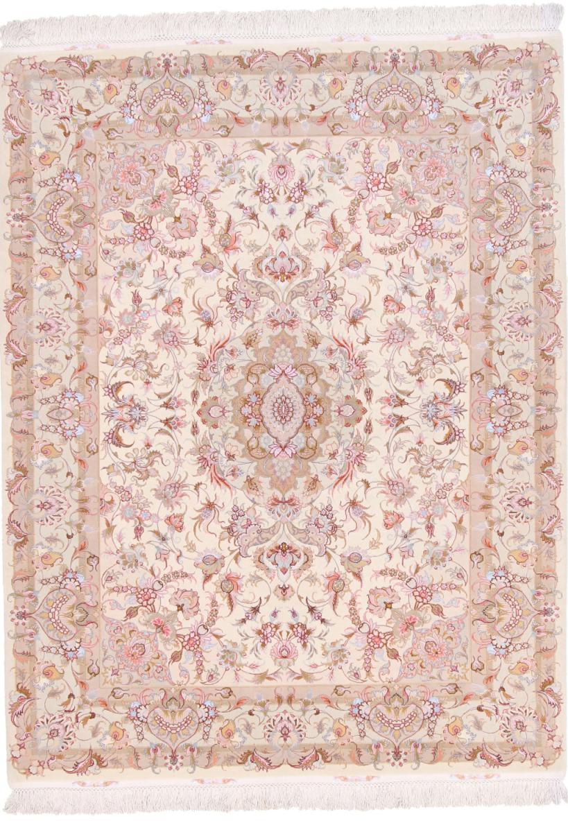Tappeto persiano Tabriz 60Raj Ordito in Seta 196x145 196x145, Tappeto persiano Annodato a mano