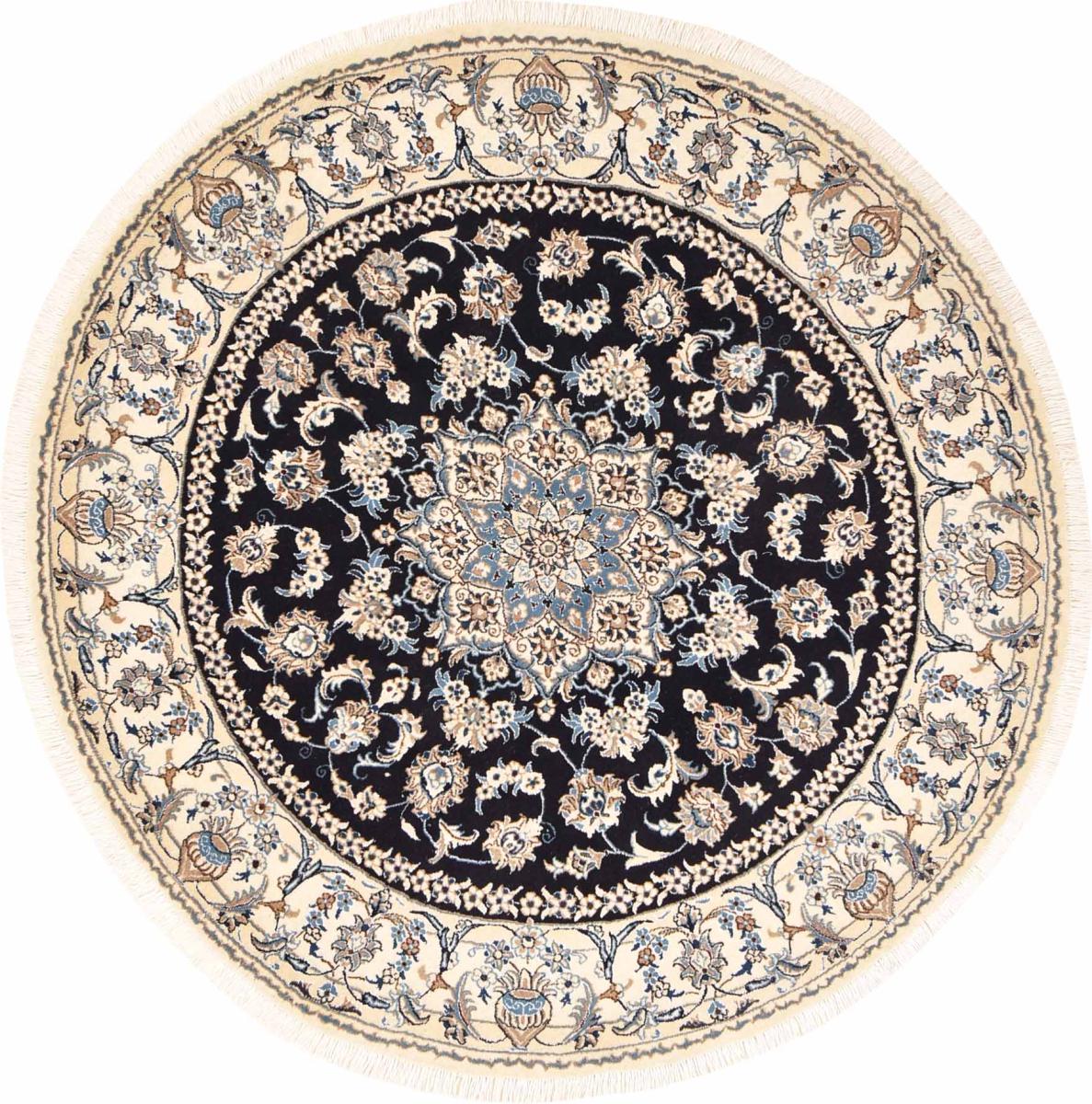 Tapis persan Naïn 204x204 204x204, Tapis persan Noué à la main