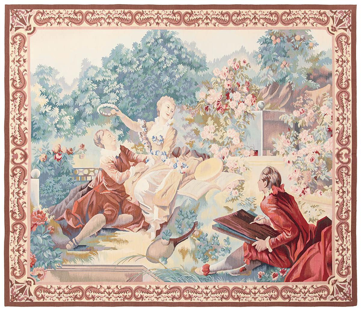 Kinesisk tæppe Tapisserie 180x154 180x154, Persisk tæppe Knyttet i hånden