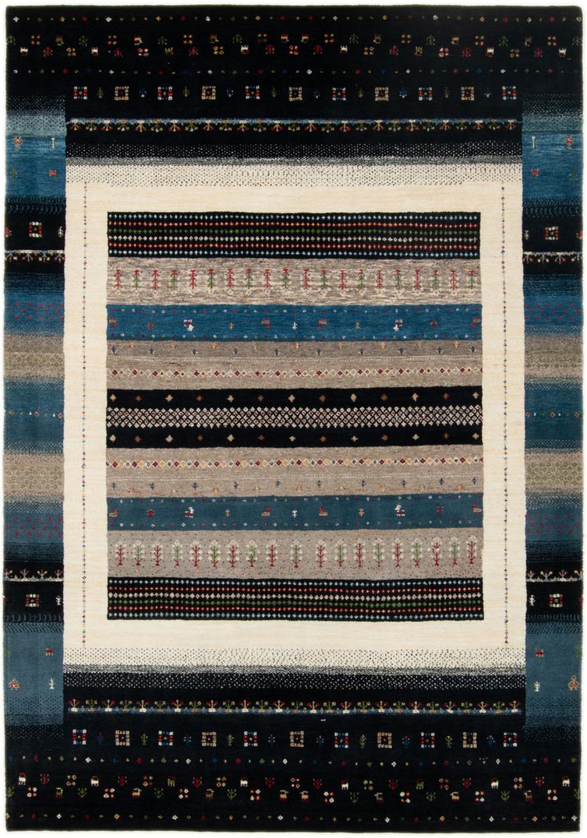 Indo rug Gabbeh Loribaft 8'0"x5'6" 8'0"x5'6", Persian Rug Knotted by hand