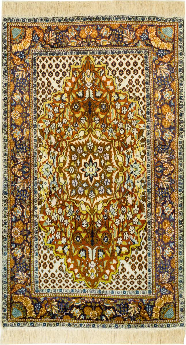 Indisk tæppe Kashmir Silke 131x75 131x75, Persisk tæppe Knyttet i hånden