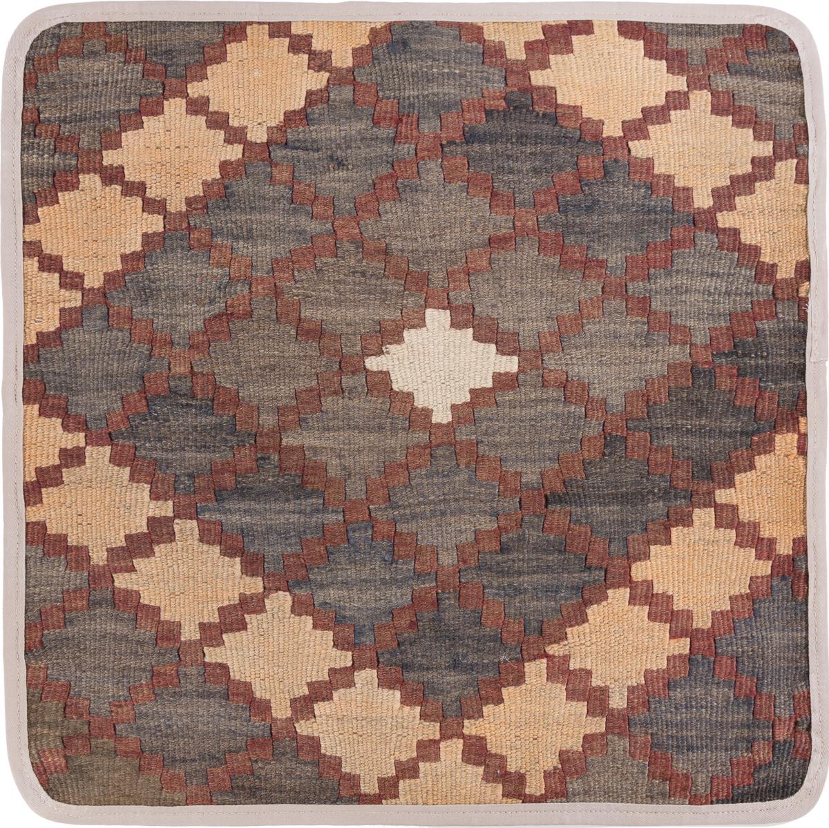 Afghan rug Kilim Afghan Cushion Cover 45x45 45x45, Persian Rug Knotted by hand
