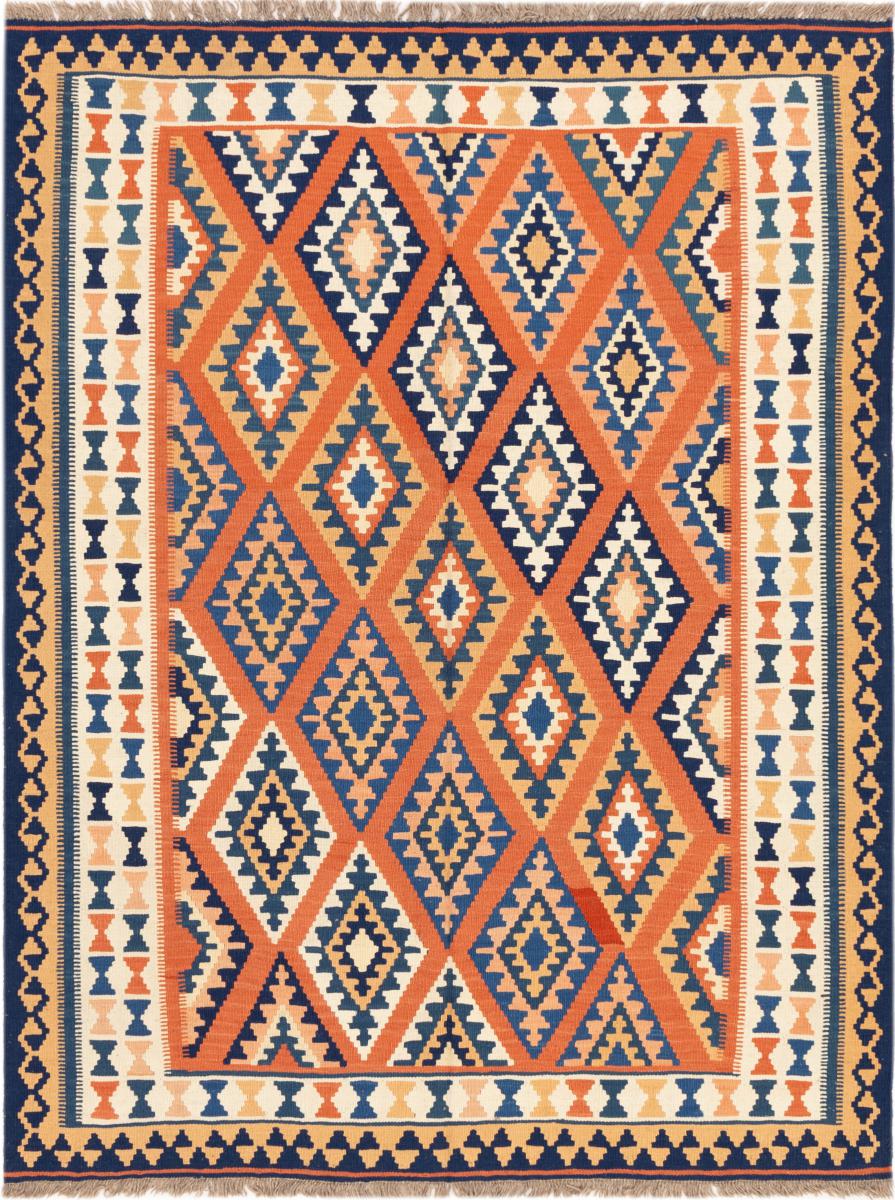 Tapis persan Kilim Fars Ghashghai 198x149 198x149, Tapis persan Tissé à la main