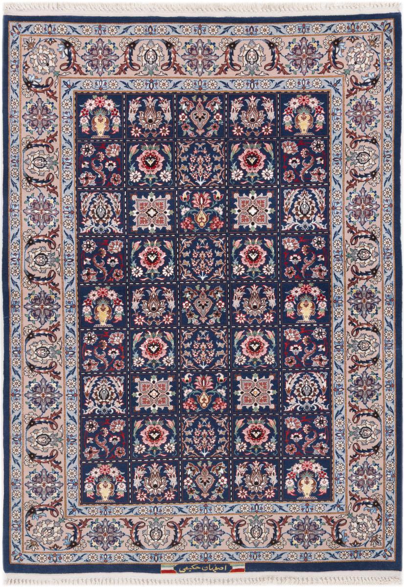 Alfombra persa Isfahán Firmado Urdimbre de Seda 145x103 145x103, Alfombra persa Anudado a mano