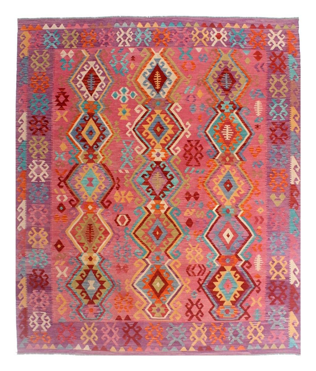Afghan rug Kilim Afghan 9'7"x8'3" 9'7"x8'3", Persian Rug Woven by hand