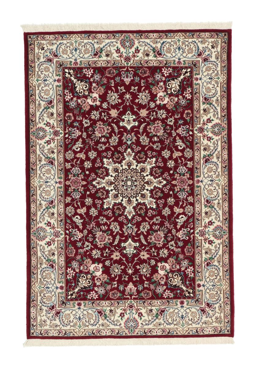 Perzsa szőnyeg Iszfahán Selyemfonal 5'3"x3'7" 5'3"x3'7", Perzsa szőnyeg Kézzel csomózva
