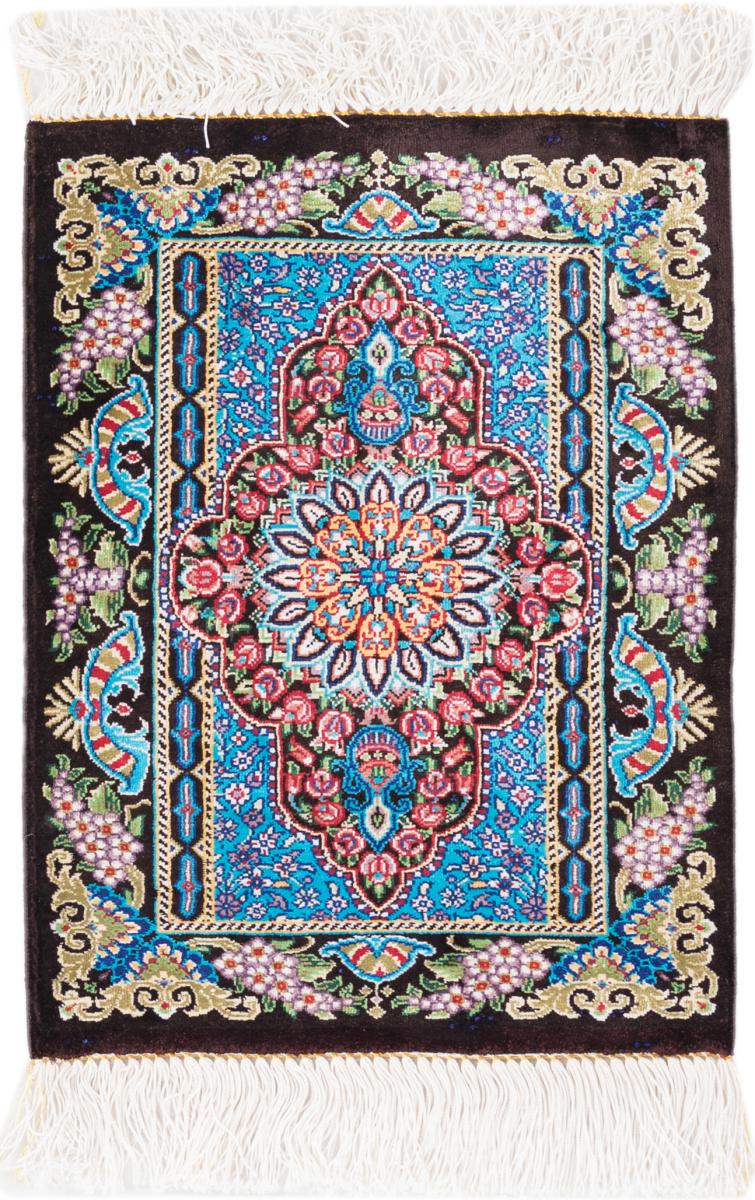 Persian Rug Qum Silk 41x28 41x28, Persian Rug Knotted by hand