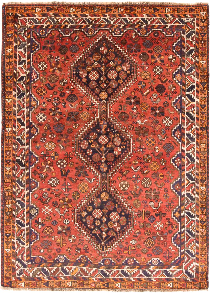 Persisk tæppe Shiraz 222x160 222x160, Persisk tæppe Knyttet i hånden