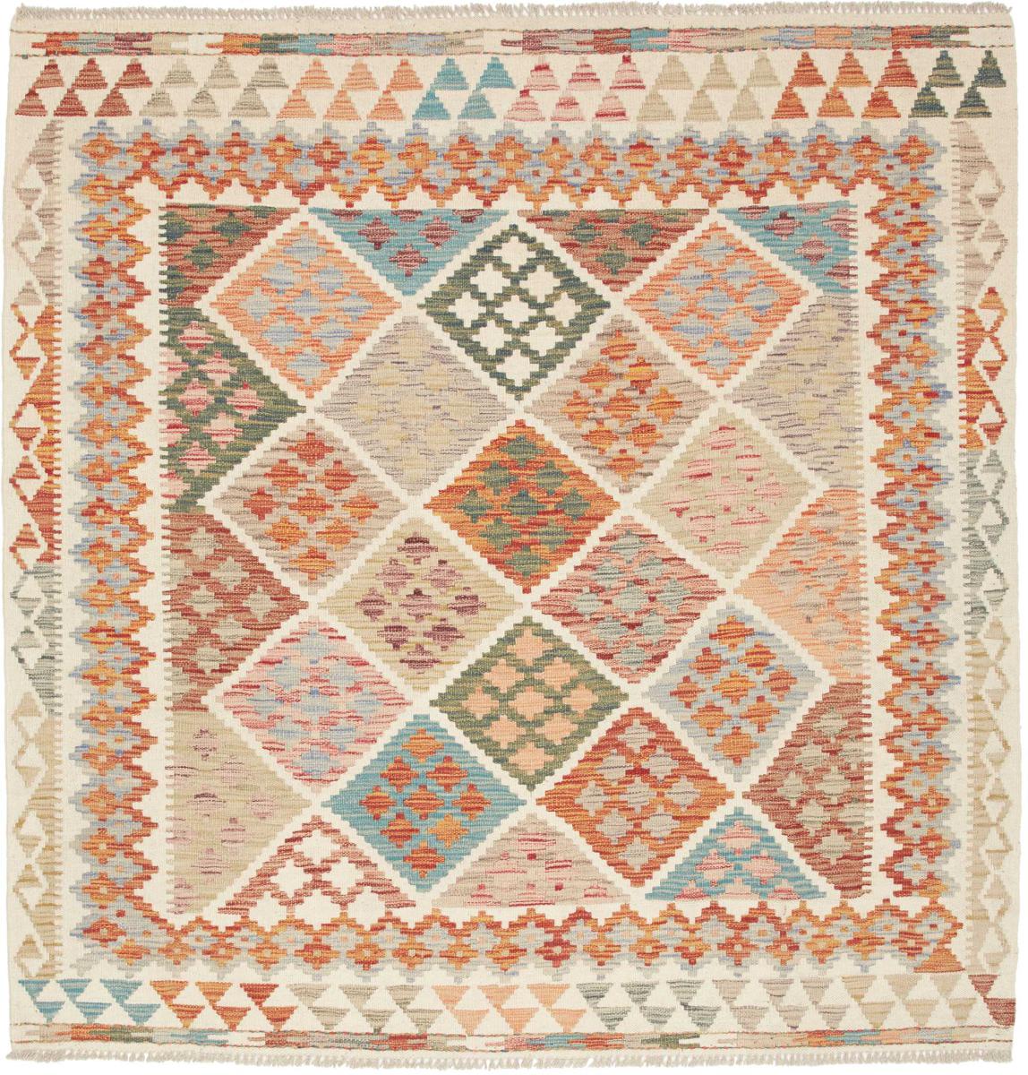 Αφγανικό χαλί Κιλίμ Afghan 161x158 161x158, Περσικό χαλί Οι κόμποι έγιναν με το χέρι