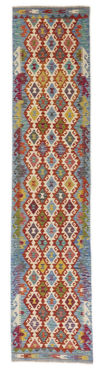 Afghansk teppe Kelim Afghan 386x84 386x84, Persisk teppe Handwoven 