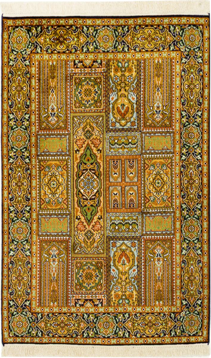 Tapis indien Cachemire Soie 127x77 127x77, Tapis persan Noué à la main