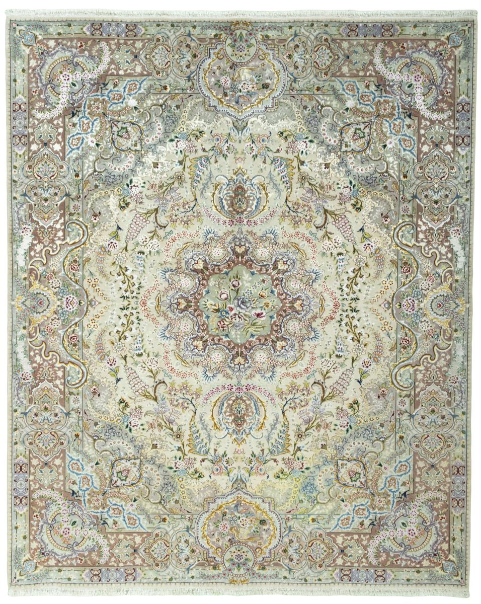 Persian Rug Tabriz 50Raj Silknkette 8'2"x6'8" 8'2"x6'8", Persian Rug Knotted by hand