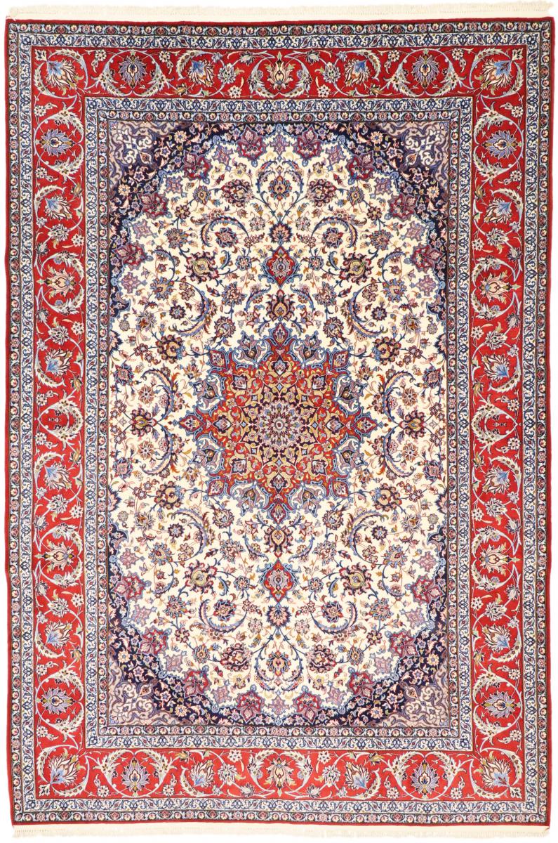 Tapete persa Isfahan Fio de Seda 307x199 307x199, Tapete persa Atado à mão