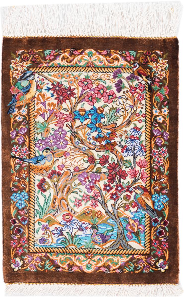 Persian Rug Qum Silk 40x31 40x31, Persian Rug Knotted by hand