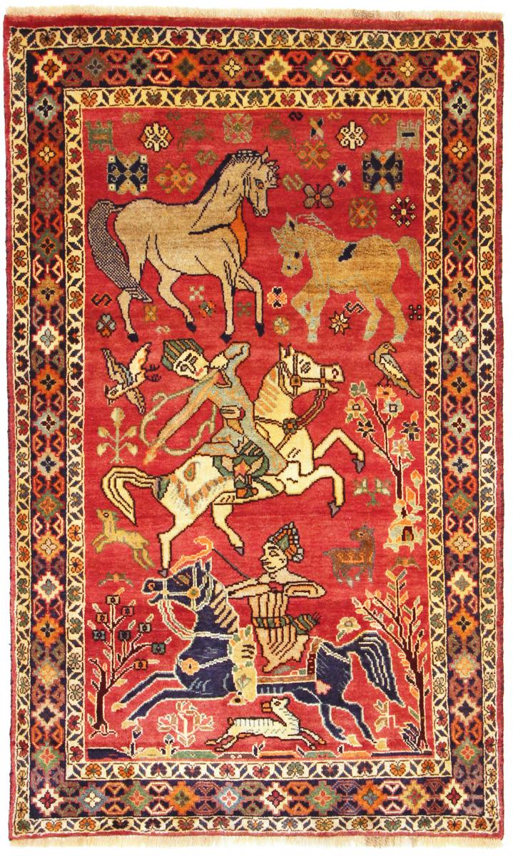 Tapete persa Ghashghai 193x115 193x115, Tapete persa Atado à mão