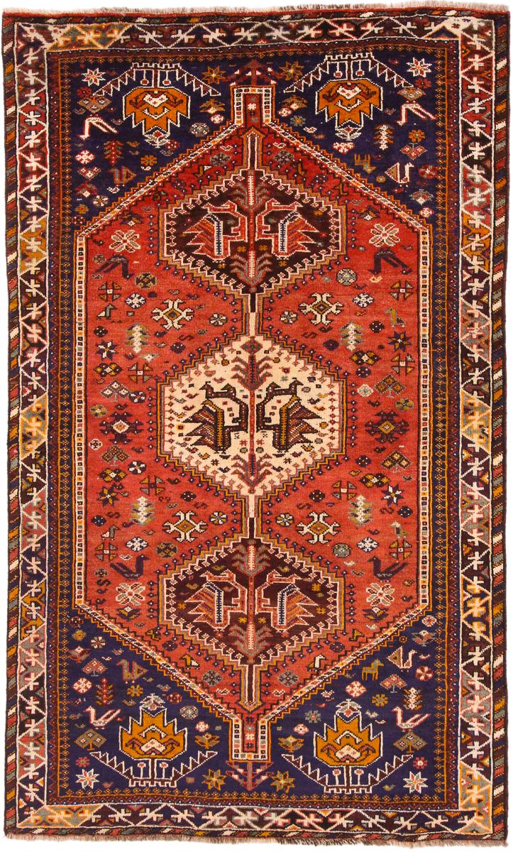 Persisk tæppe Shiraz 259x155 259x155, Persisk tæppe Knyttet i hånden