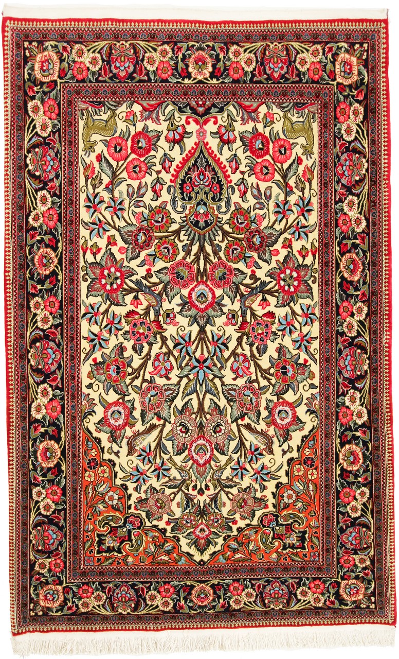 Persisk tæppe Ghom Kork 214x135 214x135, Persisk tæppe Knyttet i hånden