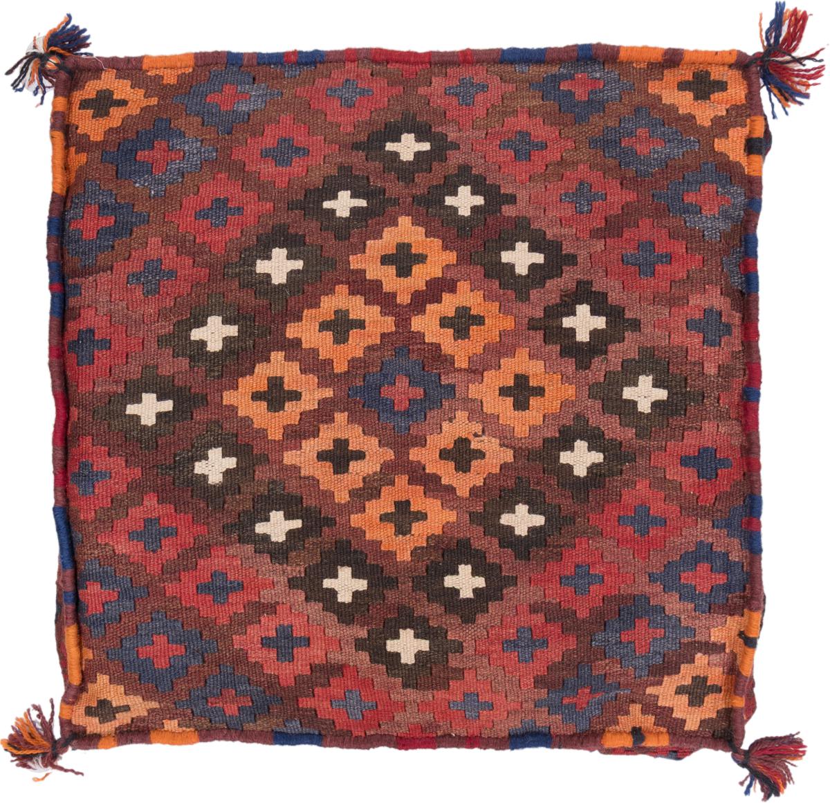Afghan rug Kilim Afghan Cushion Cover 40x40 40x40, Persian Rug Knotted by hand