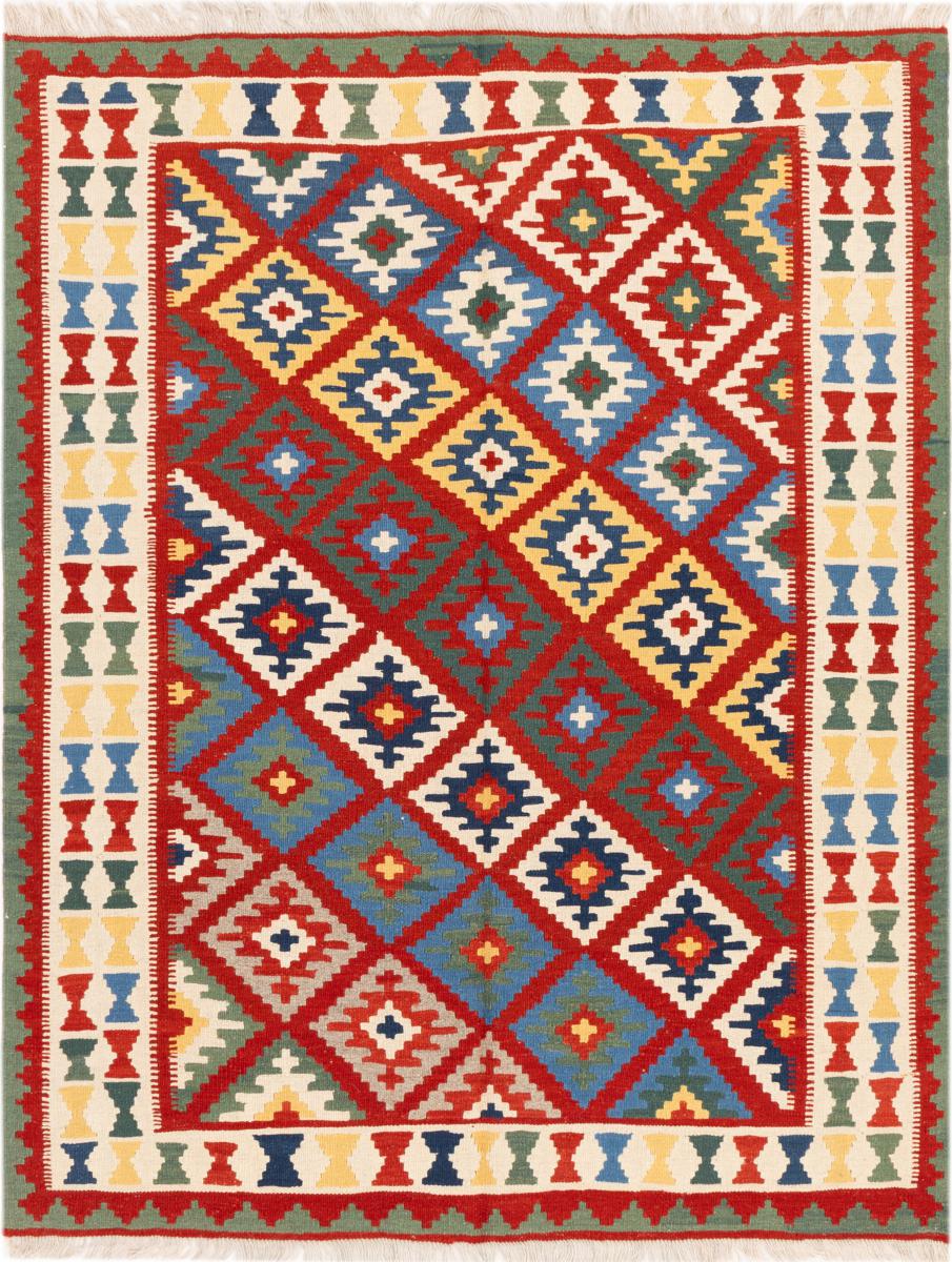Tapis persan Kilim Fars Ghashghai 198x154 198x154, Tapis persan Tissé à la main
