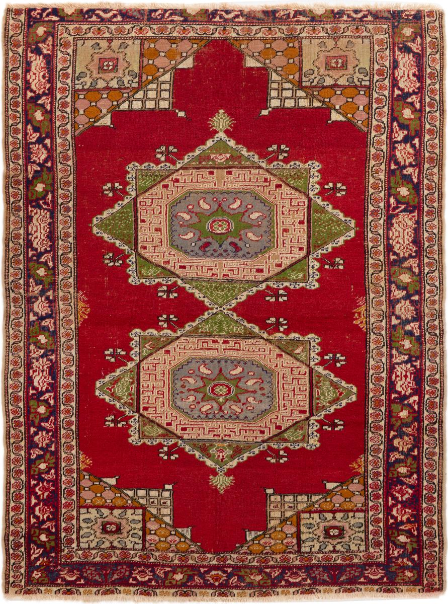  Turkey Anatolia Old 5'6"x4'1" 5'6"x4'1", Persian Rug Knotted by hand