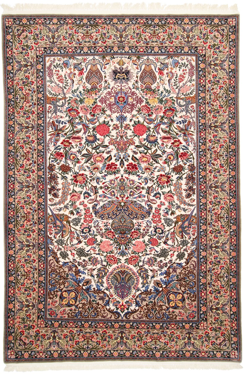 Perserteppich Isfahan Seidenkette 305x206 305x206, Perserteppich Handgeknüpft