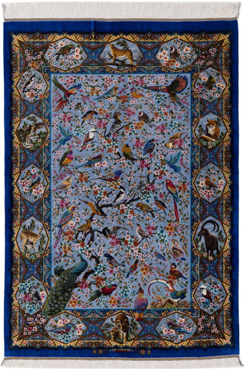Perzsa szőnyeg Ghom Selyem Signed Persian 207x146 207x146, Perzsa szőnyeg Kézzel csomózva