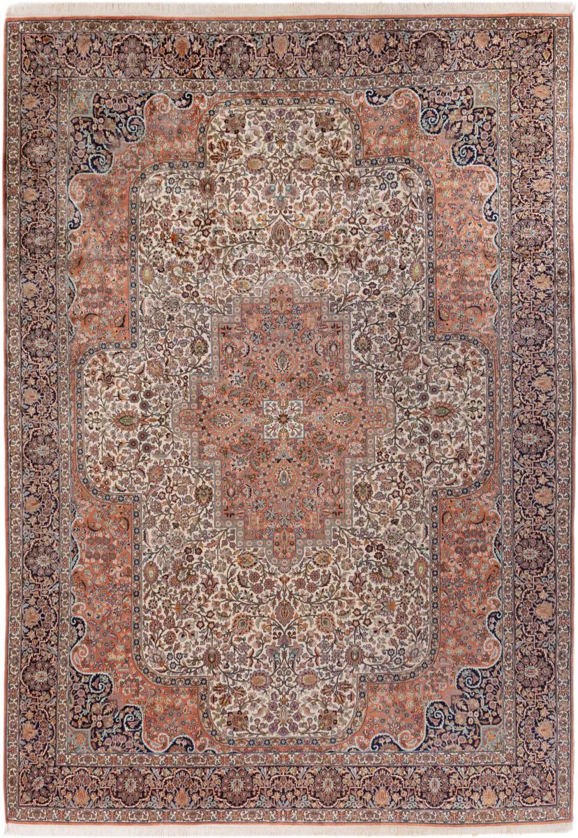 Indischer Teppich Kaschmir Seide 342x243 342x243, Perserteppich Handgeknüpft