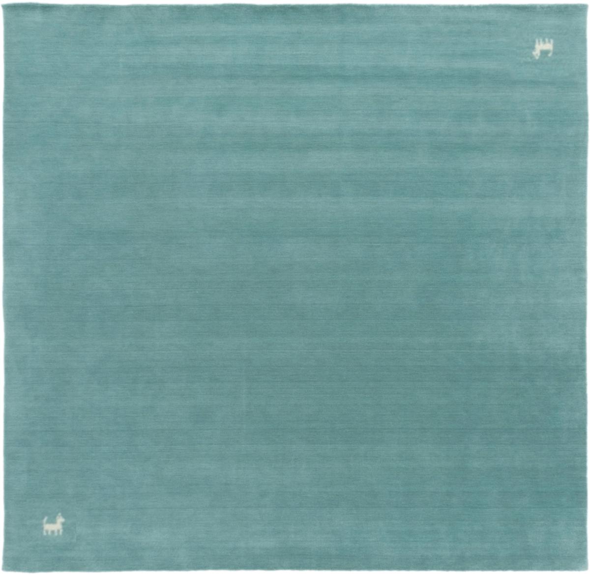 Tapis indien Loom Gabbeh Mint 100x100 100x100, Tapis persan Loom-noué