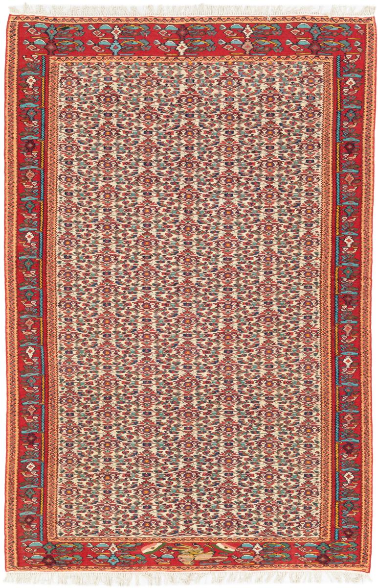 Tapete persa Kilim Fars Senneh 205x139 205x139, Tapete persa Atado à mão