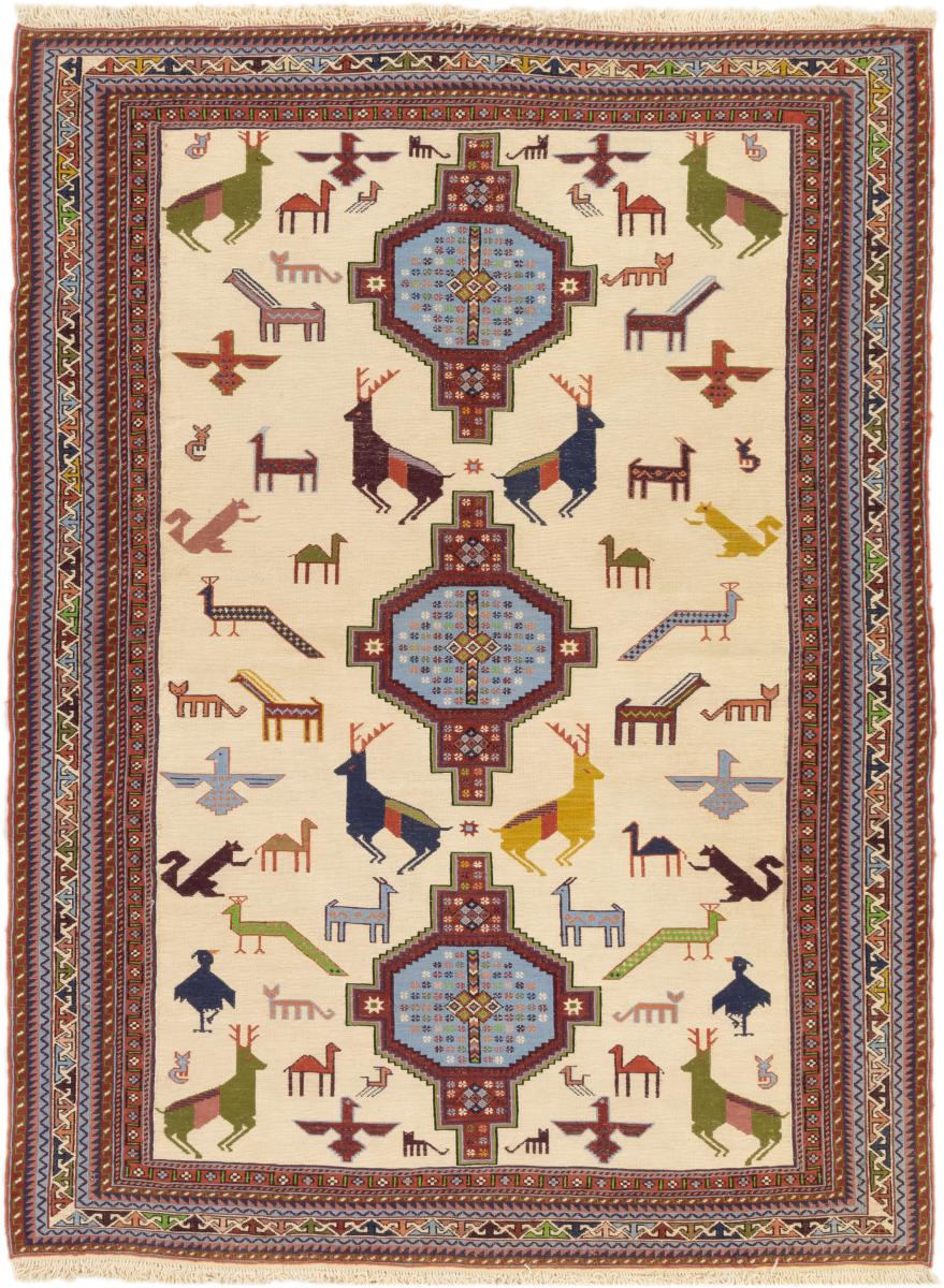 Tapete persa Kilim Fars 154x115 154x115, Tapete persa Tecido à mão