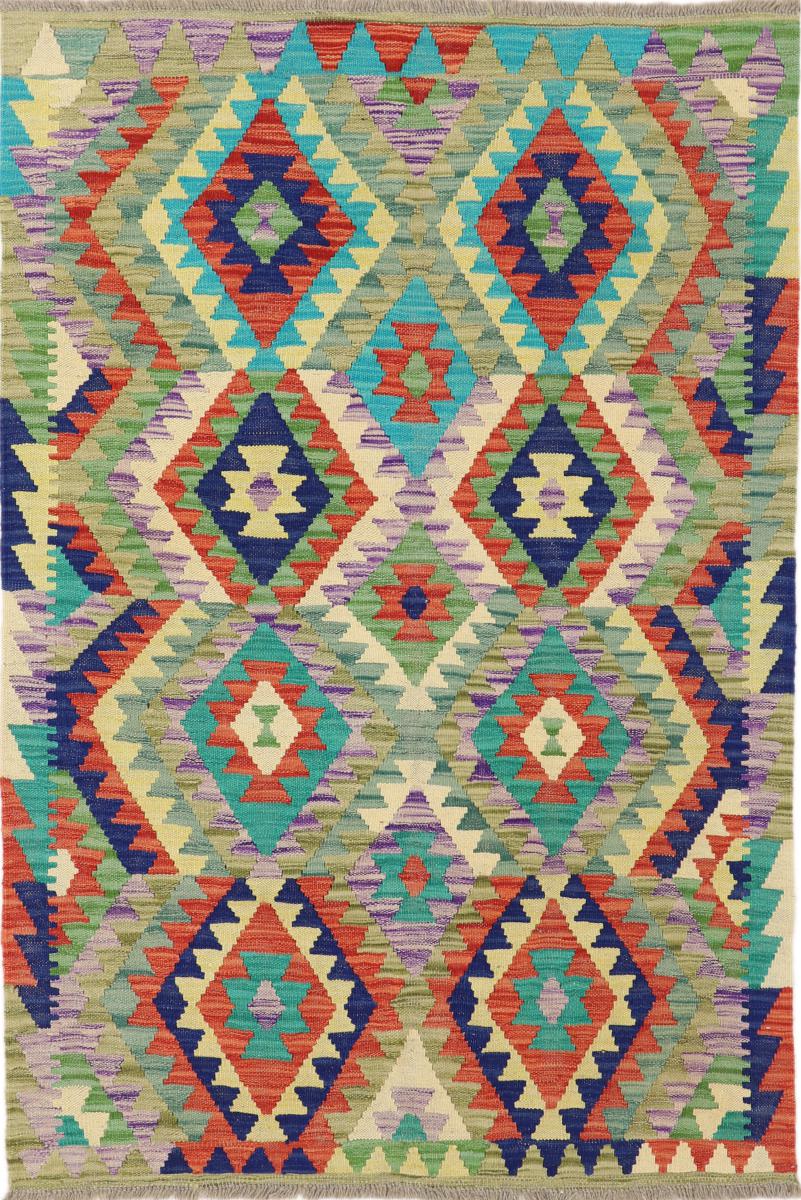 Tapete afegão Kilim Afegão 147x101 147x101, Tapete persa Tecido à mão