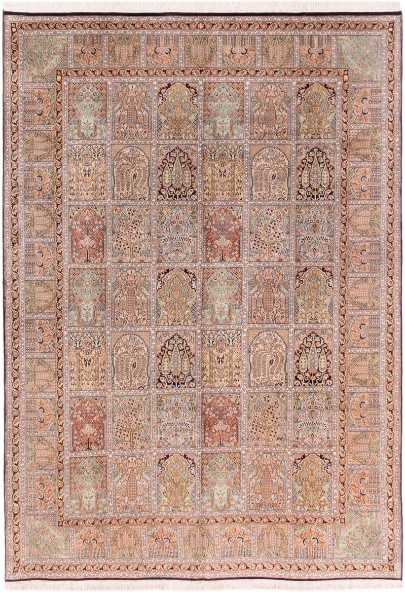 カシミール シルク シルクカーペット 310x219 cm – 手作りのユニークな
