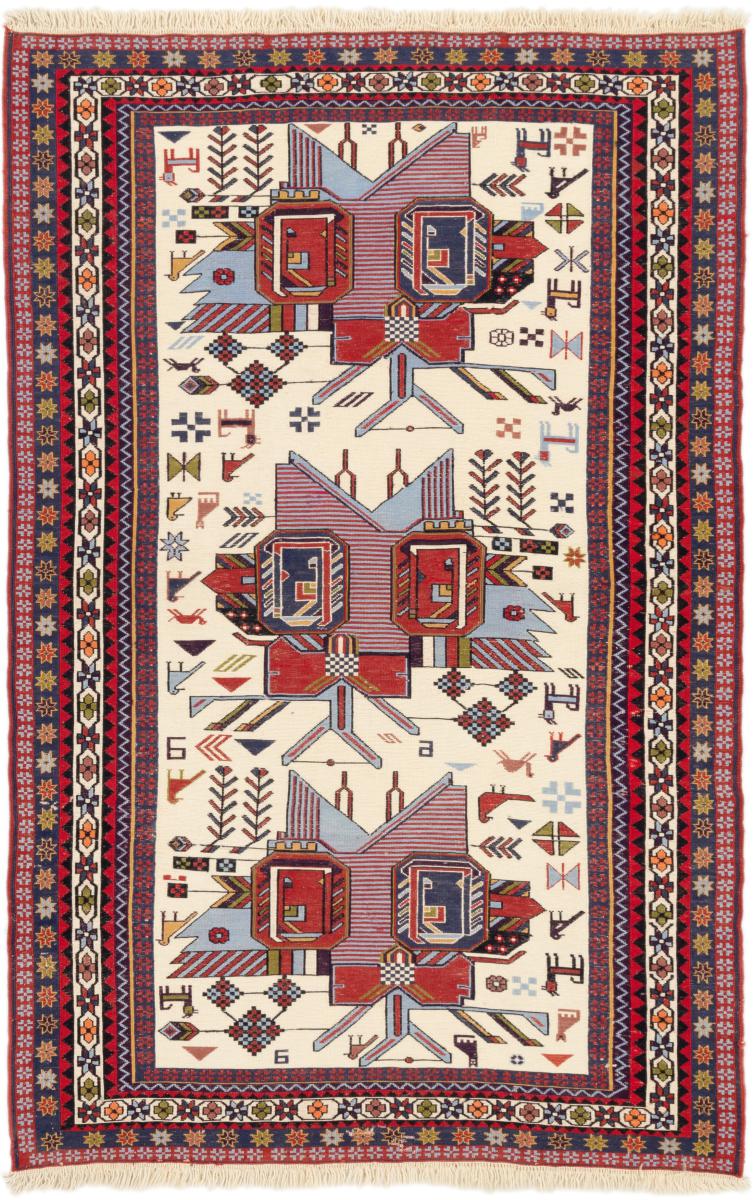 Tapete persa Kilim Fars 160x103 160x103, Tapete persa Tecido à mão